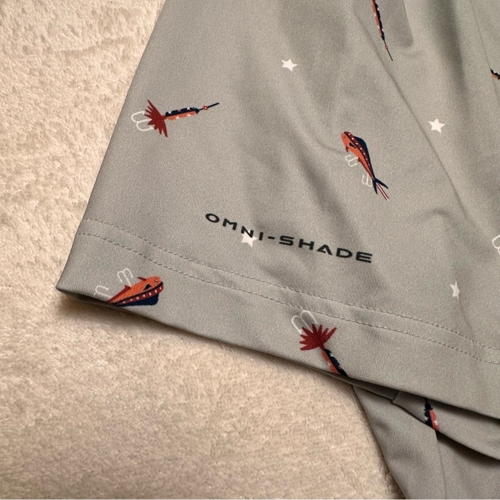 Columbia Men’s Super Slack Tide II Short-Sleeve Polo Cool Grey Starcast L PFG - Picture 10 of 12